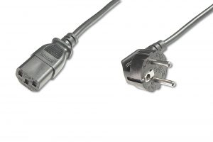 Digitus Power Cord Cable Power Cord, Schuko (CEE 7/7 ) 90ø angled - C13 M/F, H05VV-F3G 0.75qmm Black