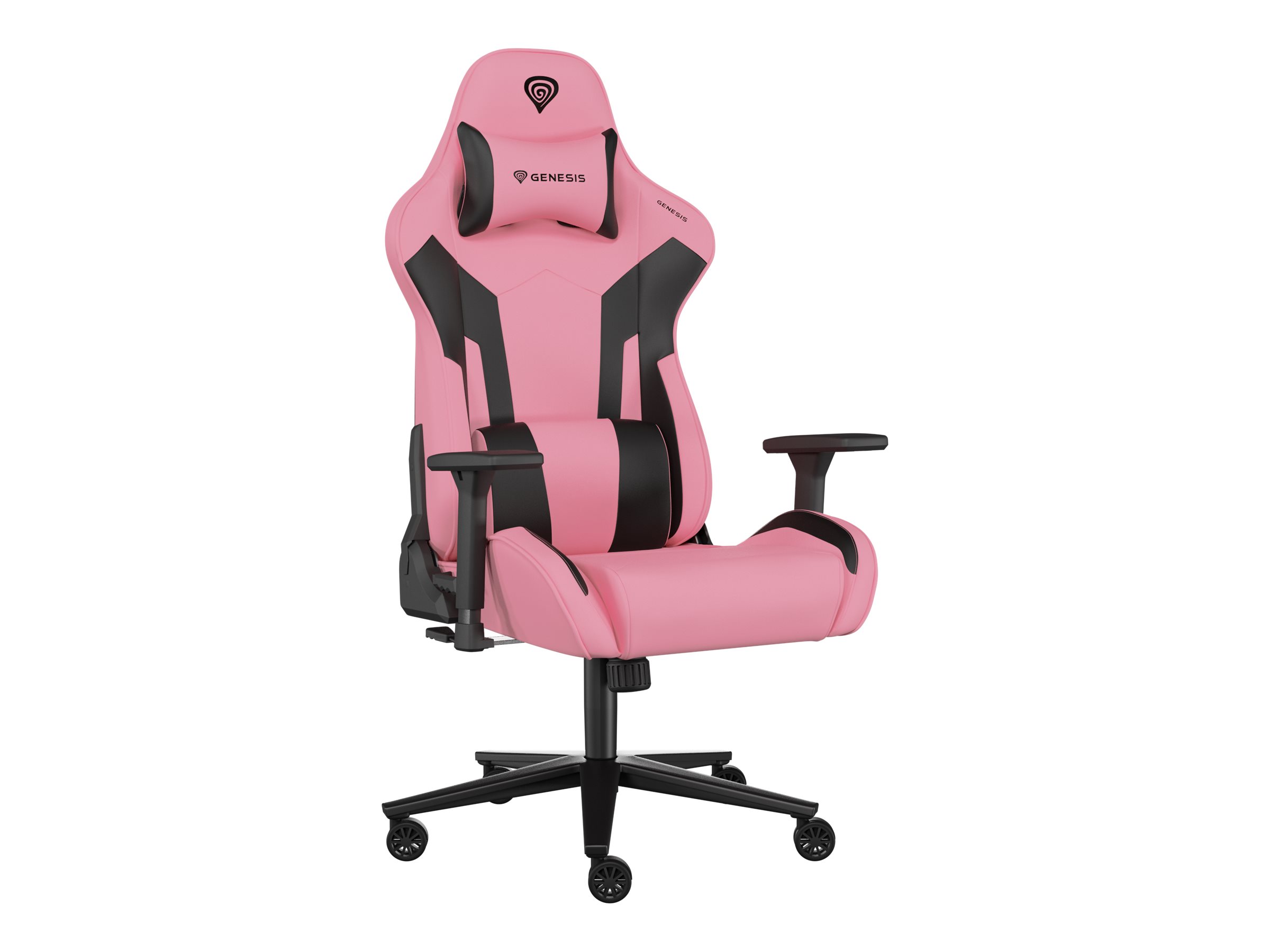 Genesis Gaming Chair Nitro 720 Backrest upholstery material: Eco leather, Seat upholstery material: Eco leather, Base material: Metal, Castors material: Nylon with CareGlide coating Black/Pink - Image 2