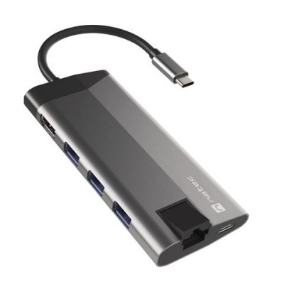 Natec USB-C Multiport Adapter NMP-1690 Grey USB Type-C 0.15 m