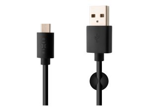 Fixed Data And Charging Cable With USB/USB-C Connectors Black
