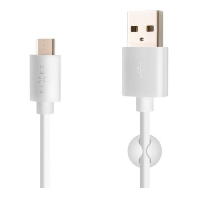 Fixed Data And Charging Cable With USB/USB-C Connectors White