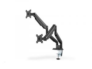 Digitus Desk Mount Universal Dual Monitor Mount with Gas Spring and Clamp Mount Swivel, height adjustment, rotate Black