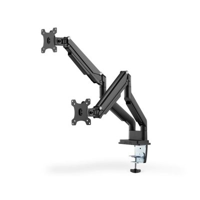 Digitus Desk Mount Universal Dual Monitor Mount with Gas Spring and Clamp Mount Swivel, height adjustment, rotate Black