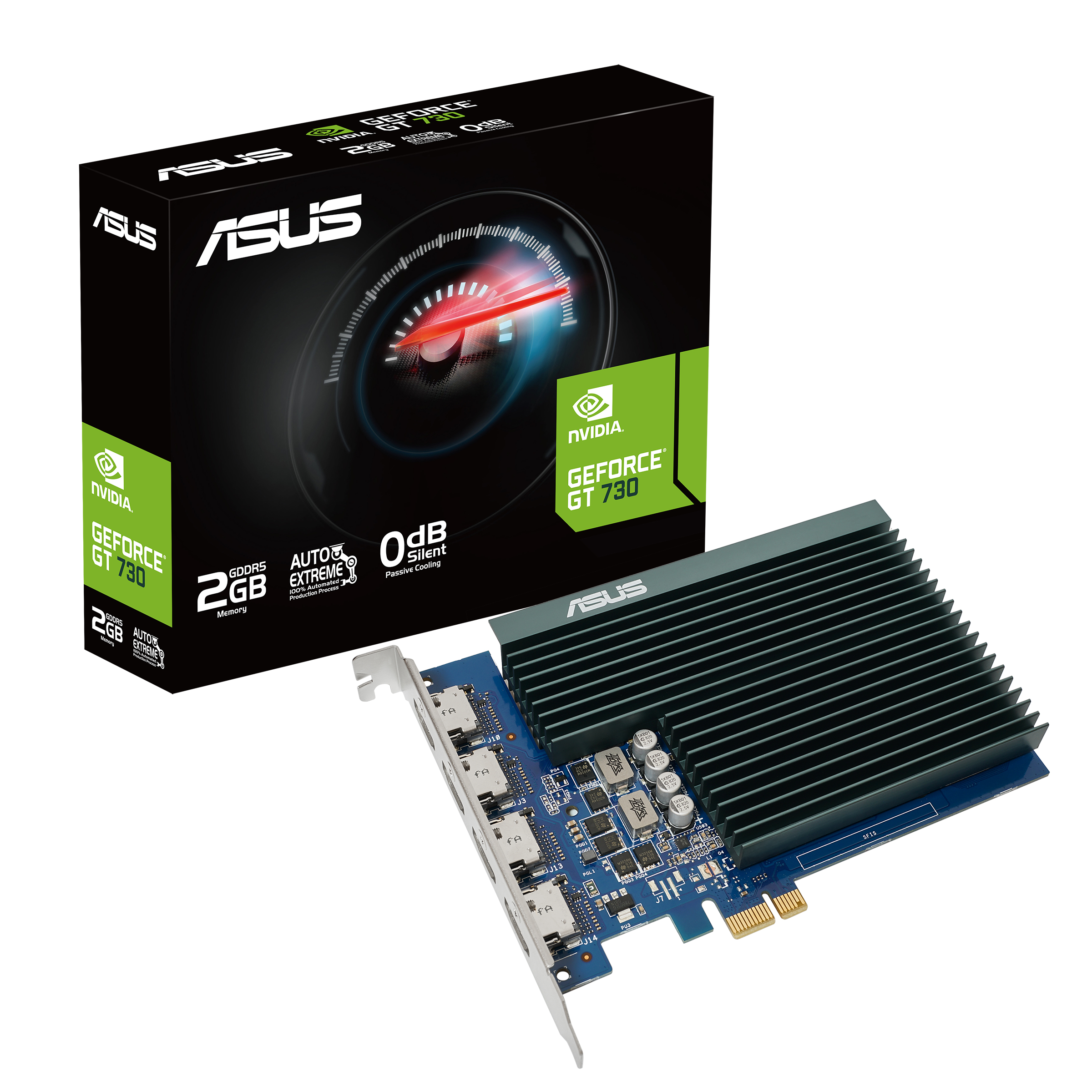 Asus GT730-4H-SL-2GD5 NVIDIA 2 GB GeForce GT 730 GDDR5 HDMI ports quantity 4 PCI Express 2.0 Memory clock speed 5010 MHz Processor frequency 902 MHz - Image 4
