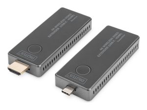 Digitus 4K Wireless Video Extender, 30 m (USB-C - HDMI) DS-55324 Black/Silver