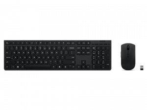 Lenovo Professional Wireless Rechargeable Combo Keyboard and Mouse Keyboard and Mouse Set Wireless Mouse included Bluetooth Russian/Cyrillic Rechargeable professional Grey