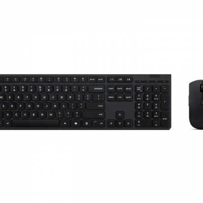 Lenovo Professional Wireless Rechargeable Combo Keyboard and Mouse Keyboard and Mouse Set Wireless Mouse included Bluetooth Russian/Cyrillic Rechargeable professional Grey