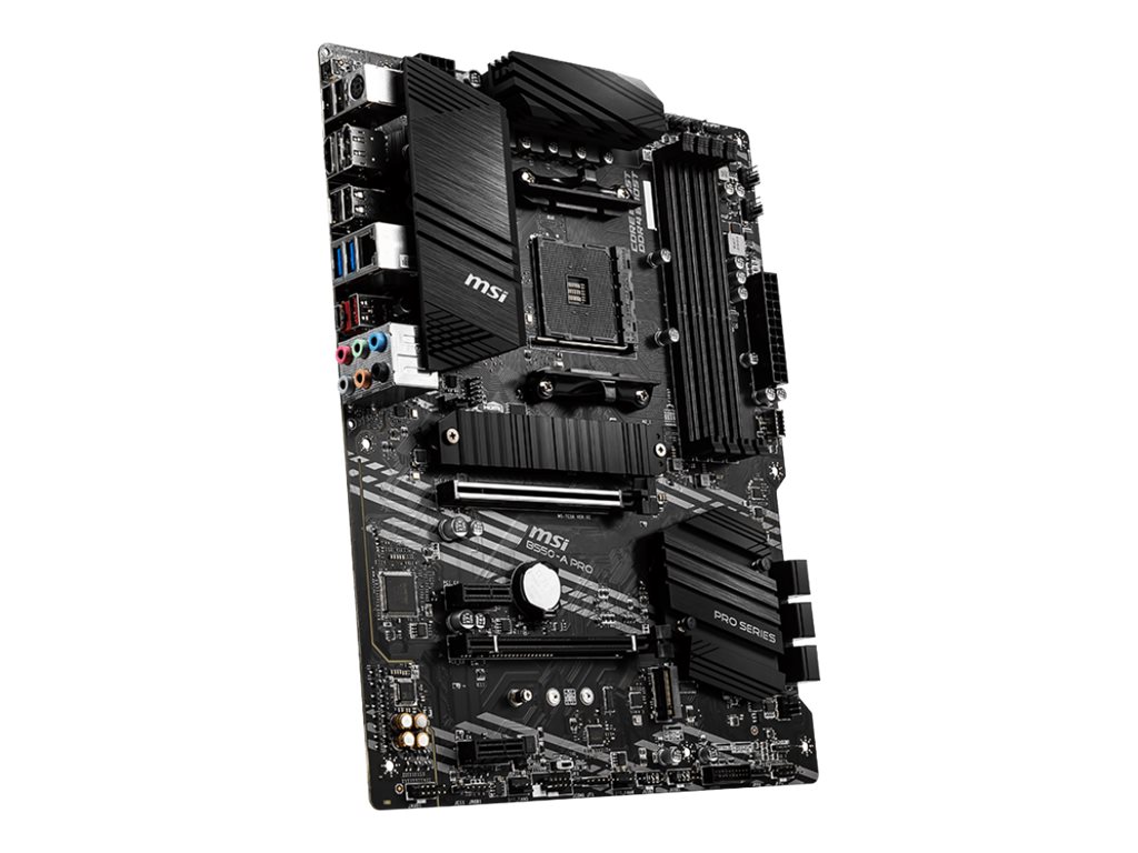 MSI B550-A PRO Processor family AMD Processor socket AM4 DDR4 DIMM Memory slots 4 Supported hard disk drive interfaces SATA, M.2 Number of SATA connectors 6 Chipset AMD B550 ATX - Image 6