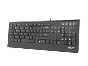 Natec Keyboard, Barracuda, US Layout, Slim Natec Keyboard Barracuda Standard Wired US Black