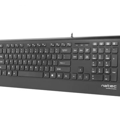 Natec Keyboard, Barracuda, US Layout, Slim Natec Keyboard Barracuda Standard Wired US Black