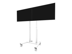 Neomounts Floor stand ADM-875WH2 Dual screen adapter Adjustable Height 42-65 " Maximum weight (capacity) 40 kg White