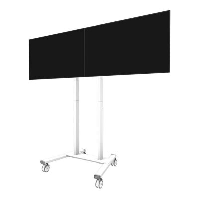 Neomounts Floor stand ADM-875WH2 Dual screen adapter Adjustable Height 42-65 " Maximum weight (capacity) 40 kg White