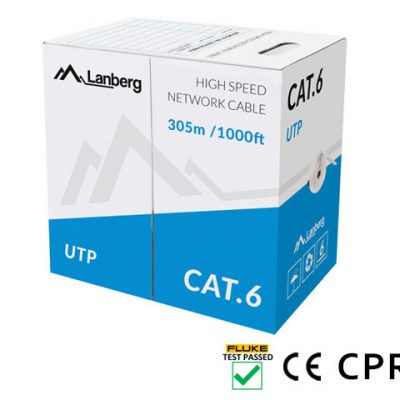 Lanberg LAN Cable Cat.6 UTP Solid CU CPR + Fluke Passed LCU6-11CU-0305-S
