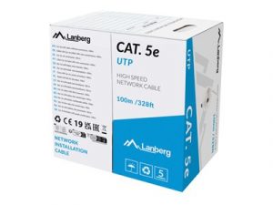 Lanberg LAN Cable CAT.5E UTP 100M Solid CU Grey Fluke Passed LCU5-12CU-0100-S