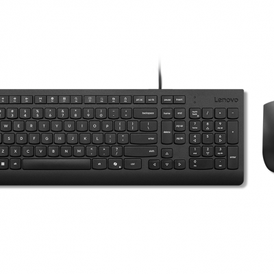 Lenovo Essential Wired Combo Keyboard and Mouse Keyboard and Mouse Set Wired Mouse included Lithuanian Black