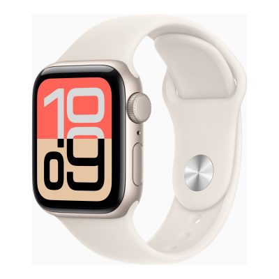 Apple Watch SE 3 GPS + Cellular 40mm Starlight Aluminium Case with Starlight Sport Band - M/L Apple
