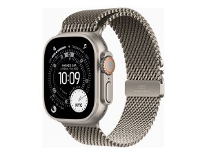 Apple Watch Ultra 3 GPS + Cellular 49mm Natural Titanium Case with Natural Titanium Milanese Loop - Medium Apple