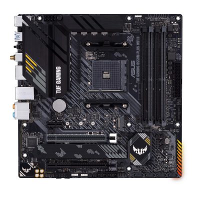 Asus TUF GAMING B550M-PLUS WIFI II Processor family AMD Processor socket AM4 DDR4 Memory slots 4 Chipset B550 microATX
