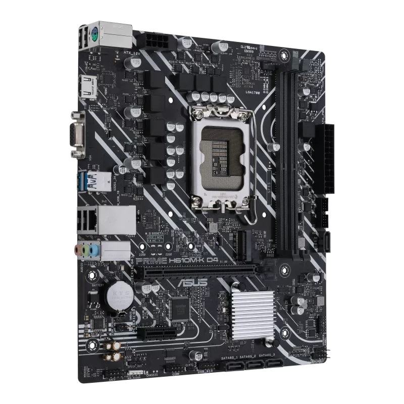 Asus PRIME H610M-K D4 Processor family Intel Processor socket LGA1700 DDR4 DIMM Memory slots 2 Supported hard disk drive interfaces SATA, M.2 Number of SATA connectors 4 Chipset Intel H610 mATX - Image 3