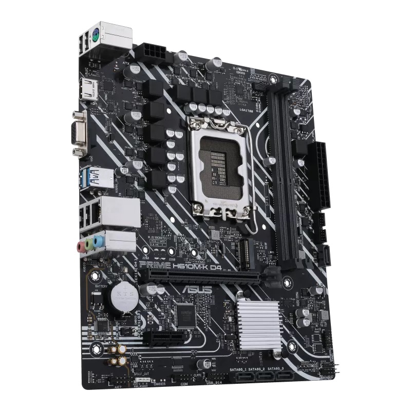 Asus PRIME H610M-K D4 Processor family Intel Processor socket LGA1700 DDR4 DIMM Memory slots 2 Supported hard disk drive interfaces SATA, M.2 Number of SATA connectors 4 Chipset Intel H610 mATX - Image 5