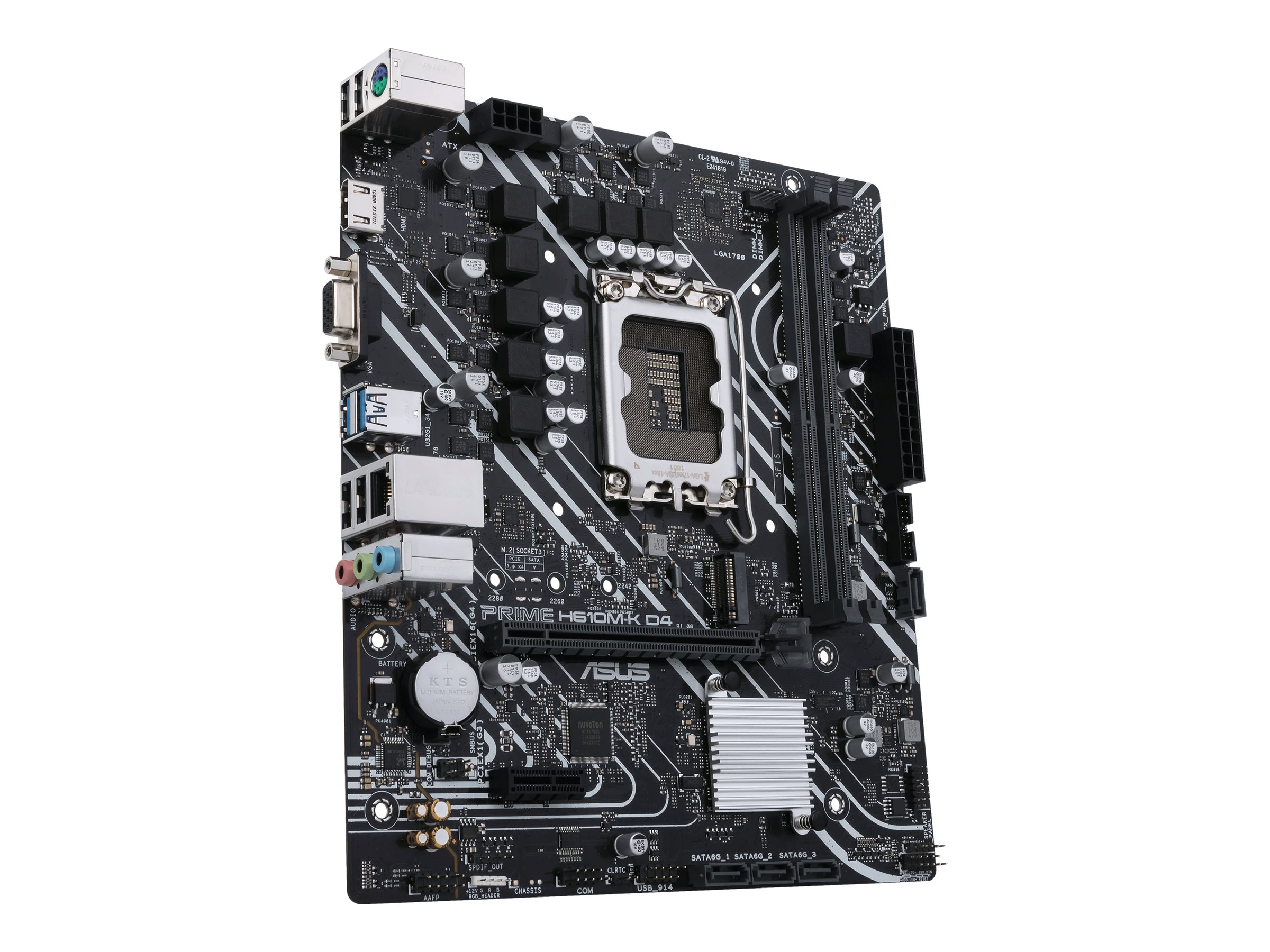 Asus PRIME H610M-K D4 Processor family Intel Processor socket LGA1700 DDR4 DIMM Memory slots 2 Supported hard disk drive interfaces SATA, M.2 Number of SATA connectors 4 Chipset Intel H610 mATX - Image 6