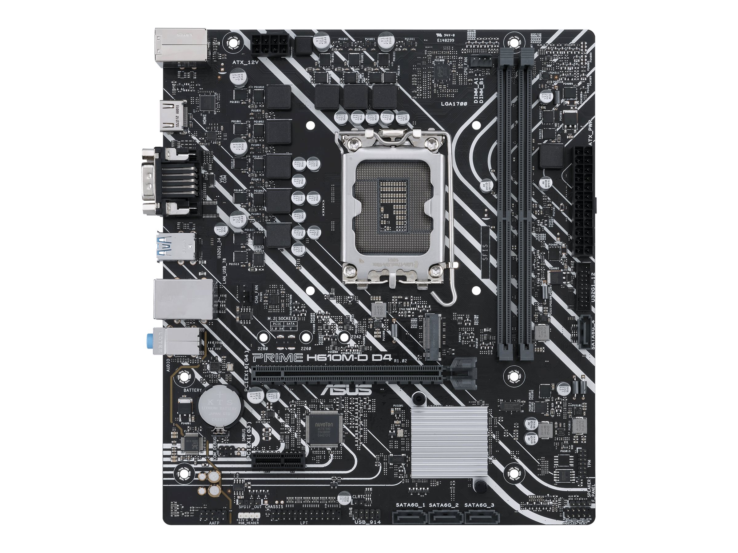 Asus PRIME H610M-D D4 Processor family Intel Processor socket LGA1700 DDR4 DIMM Memory slots 2 Supported hard disk drive interfaces SATA, M.2 Number of SATA connectors 4 Chipset Intel H610 mATX - Image 2