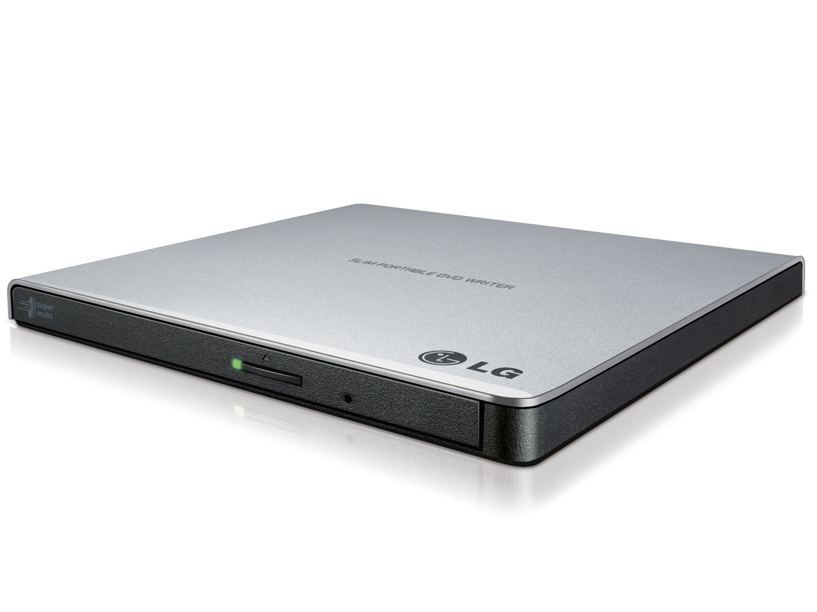 H.L Data Storage Ultra Slim Portable DVD-Writer GP57ES40 Interface USB 2.0 DVD±R/RW CD read speed 24 x CD write speed 24 x Silver Desktop/Notebook
