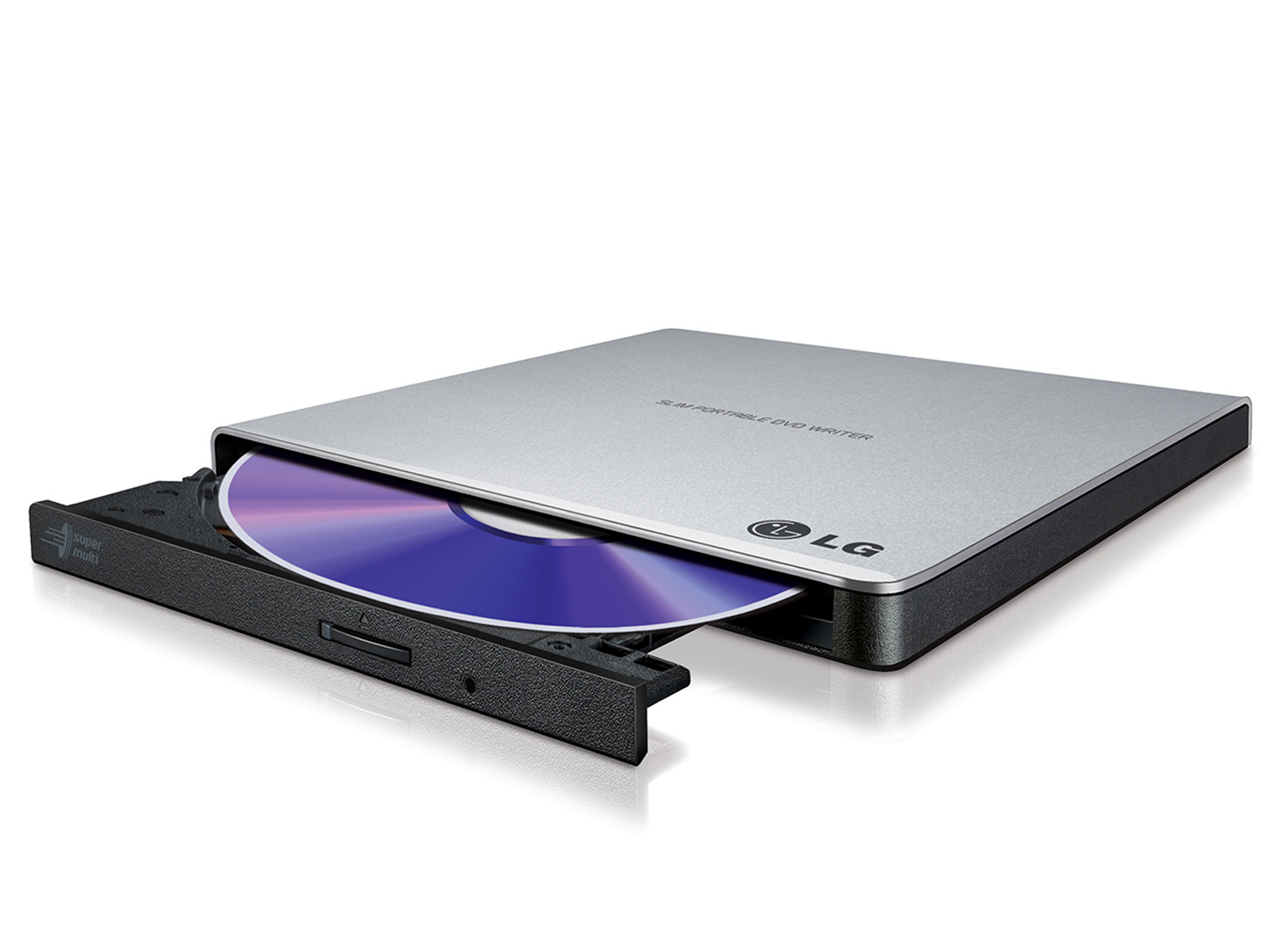 H.L Data Storage Ultra Slim Portable DVD-Writer GP57ES40 Interface USB 2.0 DVD±R/RW CD read speed 24 x CD write speed 24 x Silver Desktop/Notebook - Image 2