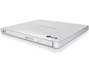 H.L Data Storage Ultra Slim Portable DVD-Writer GP57EW40 Interface USB 2.0 DVD±R/RW CD read speed 24 x CD write speed 24 x White Desktop/Notebook