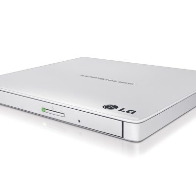 H.L Data Storage Ultra Slim Portable DVD-Writer GP57EW40 Interface USB 2.0 DVD±R/RW CD read speed 24 x CD write speed 24 x White Desktop/Notebook