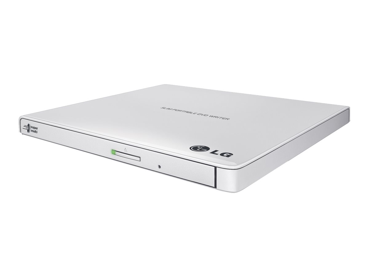 H.L Data Storage Ultra Slim Portable DVD-Writer GP57EW40 Interface USB 2.0 DVD±R/RW CD read speed 24 x CD write speed 24 x White Desktop/Notebook — изображение 2