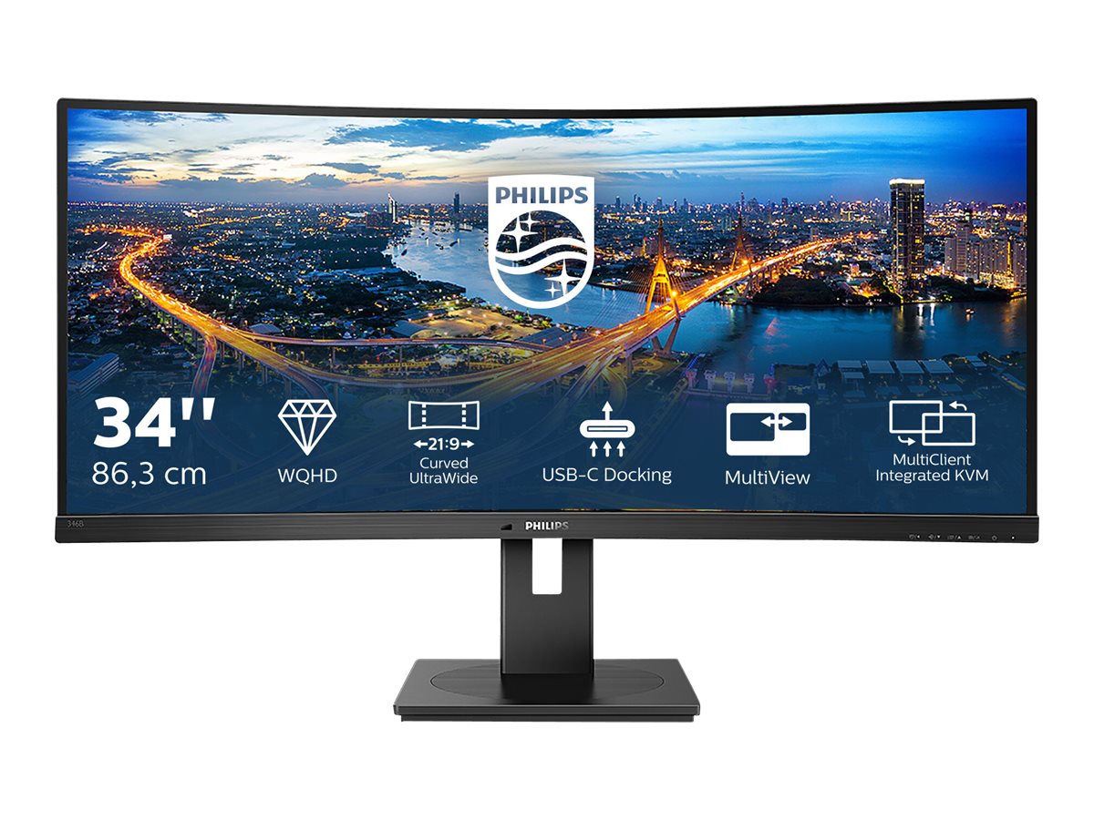 Philips B Line 346B1C/00 34 " VA WQHD 21:9 100 Hz 5 ms 3440 x 1440 300 cd/m² HDMI ports quantity 1 Black Warranty 36 month(s) - Image 2
