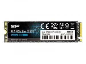 Silicon Power SSD P34A60 256 GB Solid-state drive interface PCIe Gen3x4 Read speed 2200 MB/s Write speed 1600 MB/s