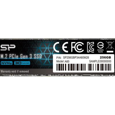 Silicon Power SSD P34A60 256 GB Solid-state drive interface PCIe Gen3x4 Read speed 2200 MB/s Write speed 1600 MB/s