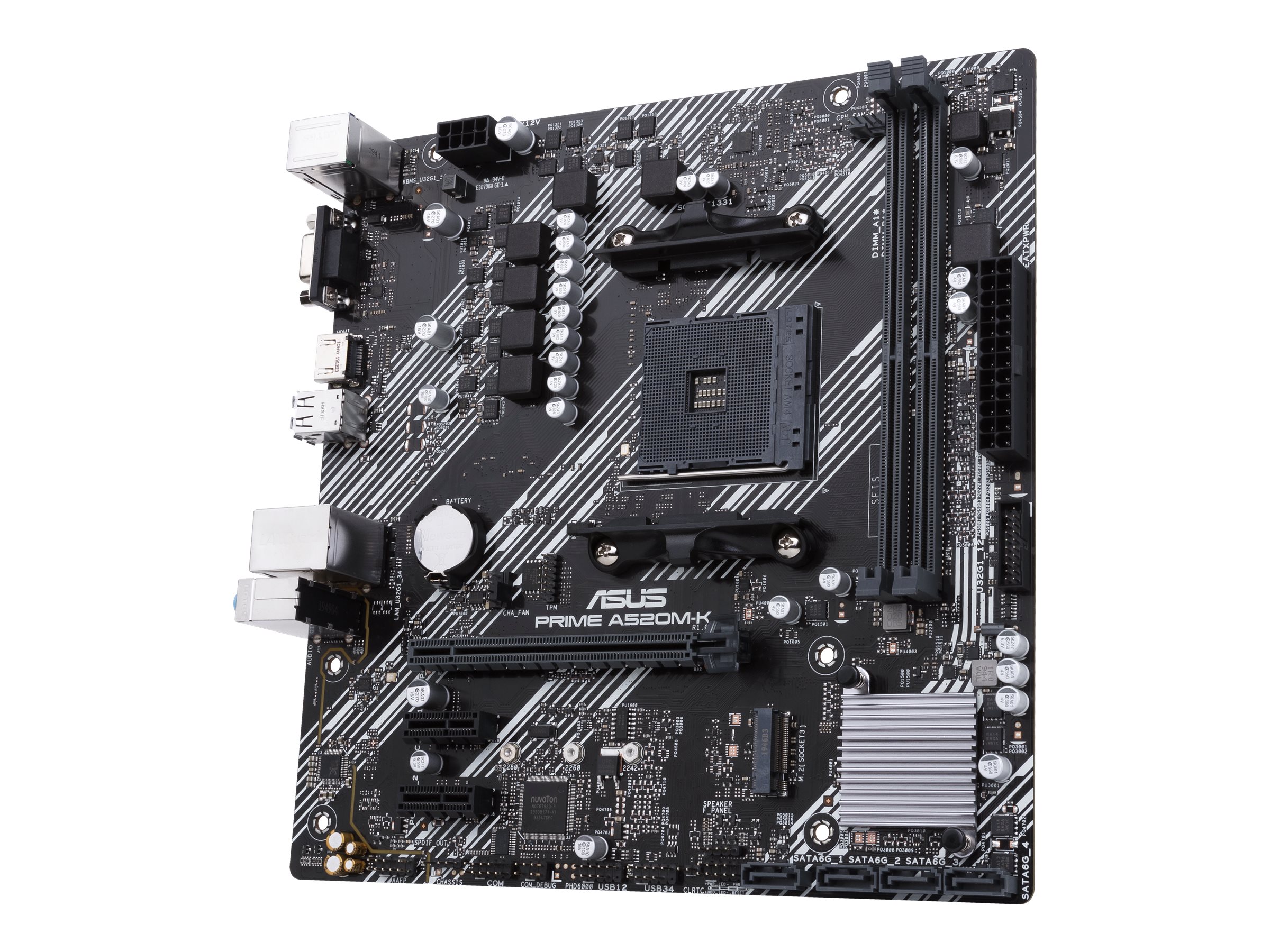 Asus PRIME A520M-K Processor family AMD Processor socket AM4 DDR4 Memory slots 2 Supported hard disk drive interfaces M.2, SATA Number of SATA connectors 4 Chipset AMD A Micro ATX - Image 6
