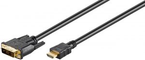 Goobay DVI-D/HDMI cable, gold-plated 51580 DVI-D male Single-Link (18+1 pin) HDMI male (type A) HDMI to DVI-D 2 m