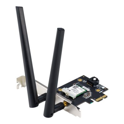 Asus AX1800 Dual-Band Bluetooth 5.2 PCIe Wi-Fi Adapter PCE-AX1800 802.11ax 574+1201 Mbit/s Mesh Support No MU-MiMO Yes No mobile broadband Antenna type External