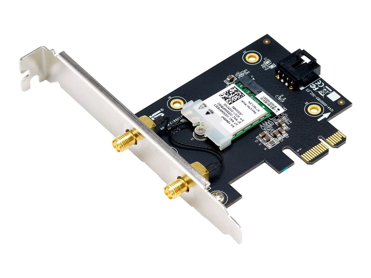 Asus AX1800 Dual-Band Bluetooth 5.2 PCIe Wi-Fi Adapter PCE-AX1800 802.11ax 574+1201 Mbit/s Mesh Support No MU-MiMO Yes No mobile broadband Antenna type External - Image 6