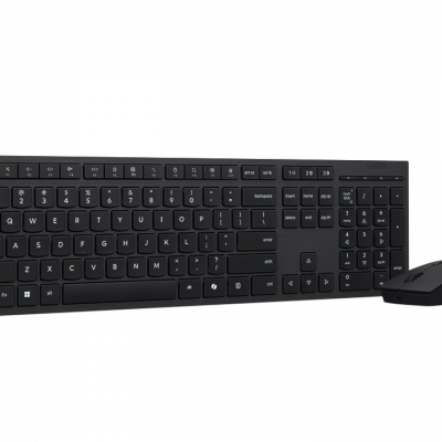 Lenovo Professional Wireless Rechargeable Combo Keyboard and Mouse Keyboard and Mouse Set Wireless Mouse included Bluetooth US Euro Rechargeable professional Grey