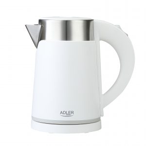 Adler Kettle AD 1372 Electric 800 W 0.6 L Plastic/Stainless steel 360° rotational base White