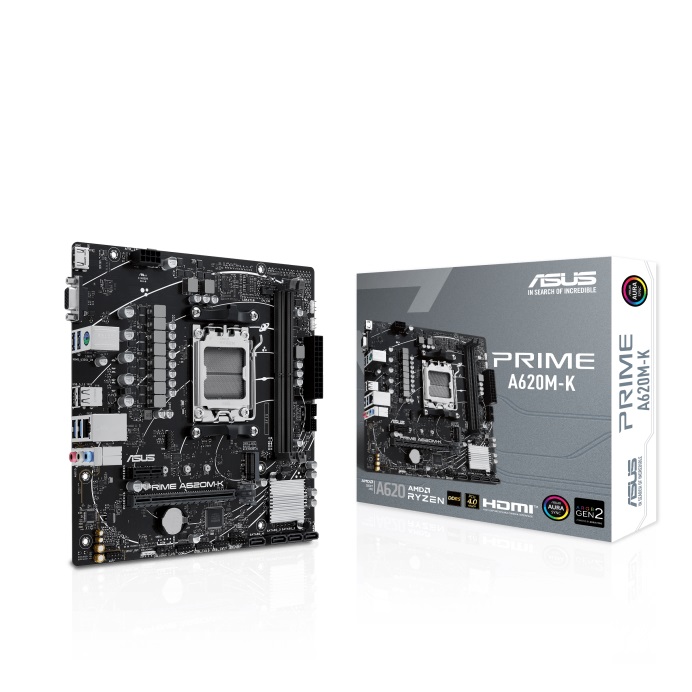 Asus PRIME A620M-K Processor family AMD Processor socket AM5 DDR5 DIMM Memory slots 2 Supported hard disk drive interfaces SATA, M.2 Number of SATA connectors 4 Chipset AMD A620 micro-ATX