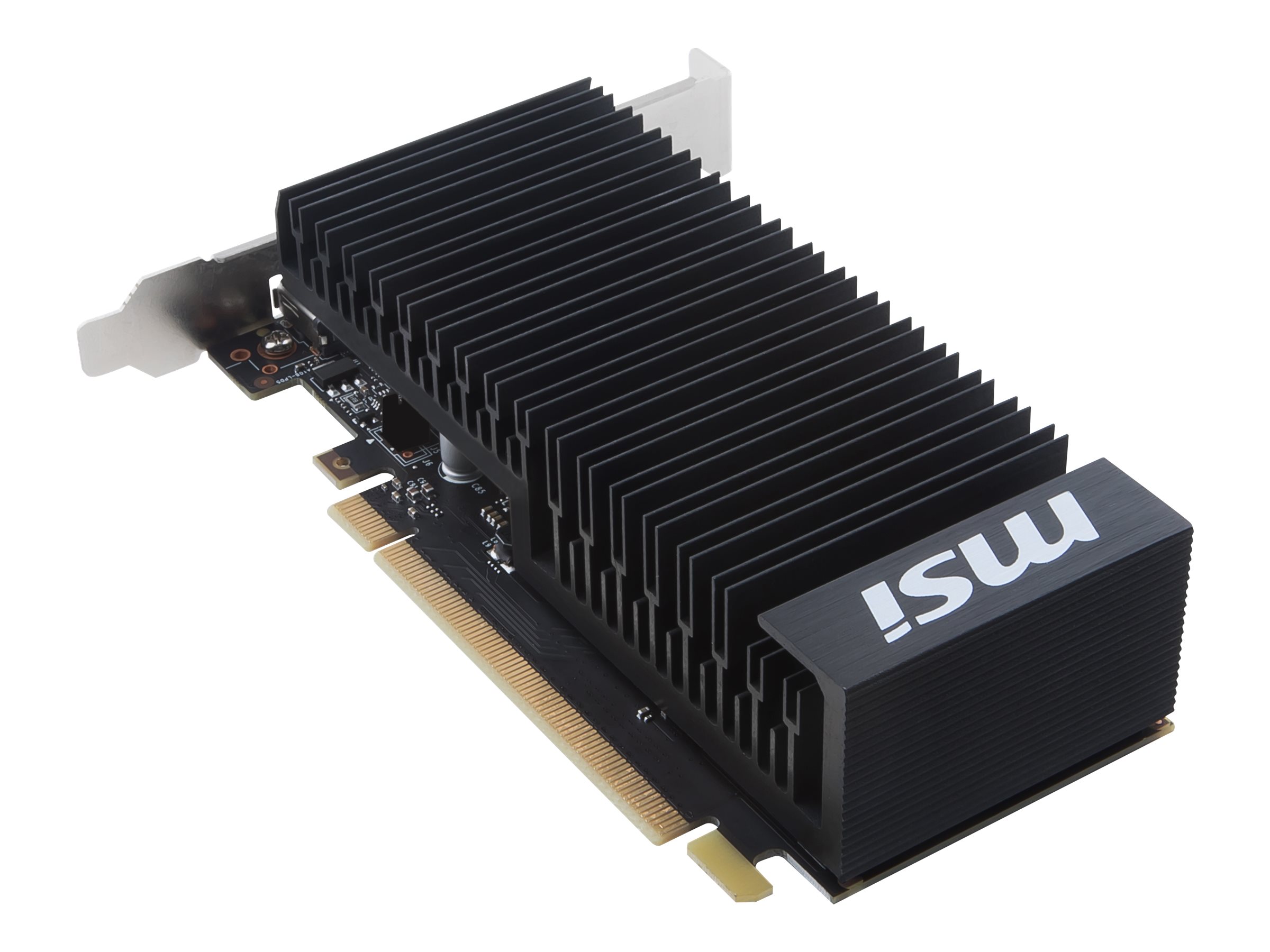 MSI GeForce GT 1030 2GHD4 LP OC NVIDIA 2 GB GeForce GT 1030 DDR4 HDMI ports quantity 1 PCI Express 3.0 x16 (uses x4) Memory clock speed 2100 MHz