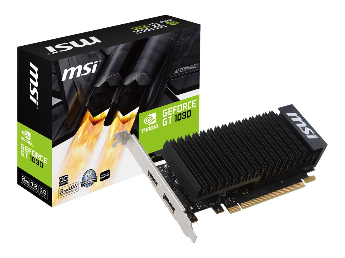 MSI GeForce GT 1030 2GHD4 LP OC NVIDIA 2 GB GeForce GT 1030 DDR4 HDMI ports quantity 1 PCI Express 3.0 x16 (uses x4) Memory clock speed 2100 MHz - Image 4