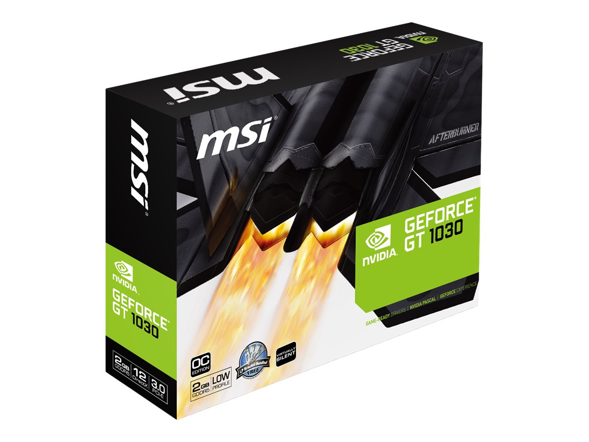 MSI GeForce GT 1030 2GHD4 LP OC NVIDIA 2 GB GeForce GT 1030 DDR4 HDMI ports quantity 1 PCI Express 3.0 x16 (uses x4) Memory clock speed 2100 MHz - Image 6