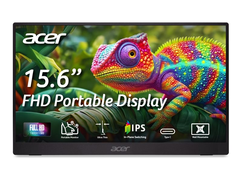 Acer PM161Q B1bmiuux 15.6 " IPS FHD 16:9 60 Hz 4 ms 1920 x 1080 pixels 250 cd/m² HDMI ports quantity 1 Black Warranty 24 month(s)