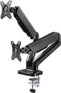 Goobay Desk Mount Double Monitor Mount with Gas Spring Swivel, Tilt, Rotation 17-32 " Maximum weight (capacity) 9 kg Black