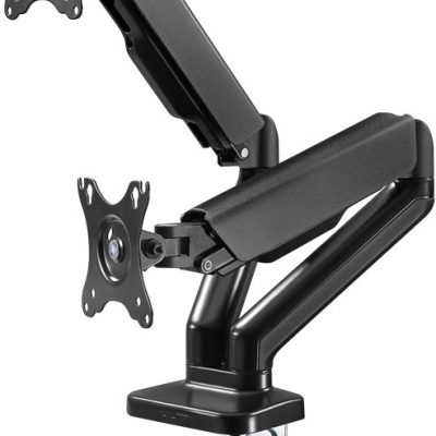 Goobay Desk Mount Double Monitor Mount with Gas Spring Swivel, Tilt, Rotation 17-32 " Maximum weight (capacity) 9 kg Black