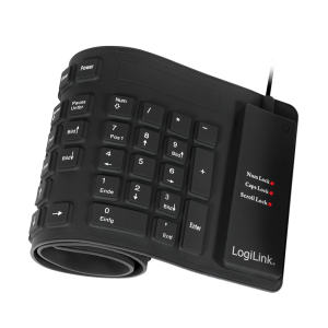 Logilink Flexible waterproof Keyboard USB + PS/2 ID0019A Flexible keyboard Wired DE Black