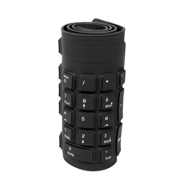 Logilink Flexible waterproof Keyboard USB + PS/2 ID0019A Flexible keyboard Wired DE Black - Image 4