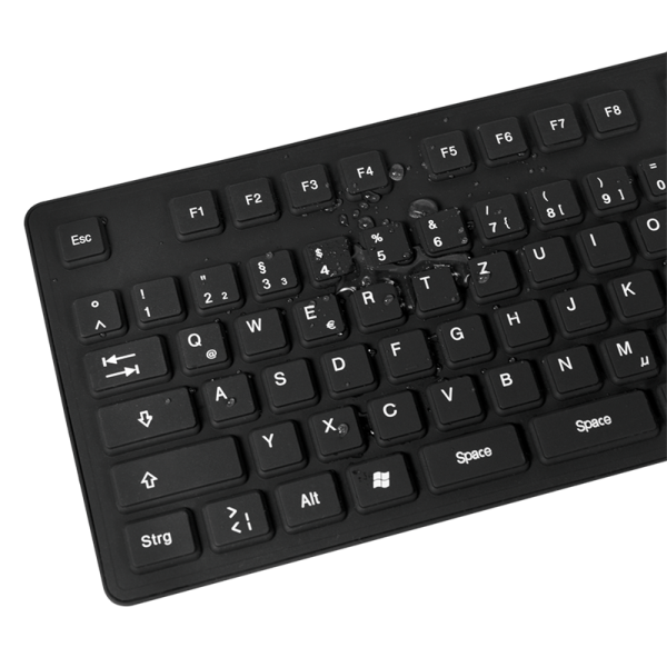 Logilink Flexible waterproof Keyboard USB + PS/2 ID0019A Flexible keyboard Wired DE Black - Image 5